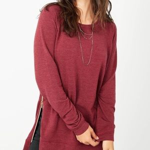 Stella and Dot Zip Pullover - Burgundy
